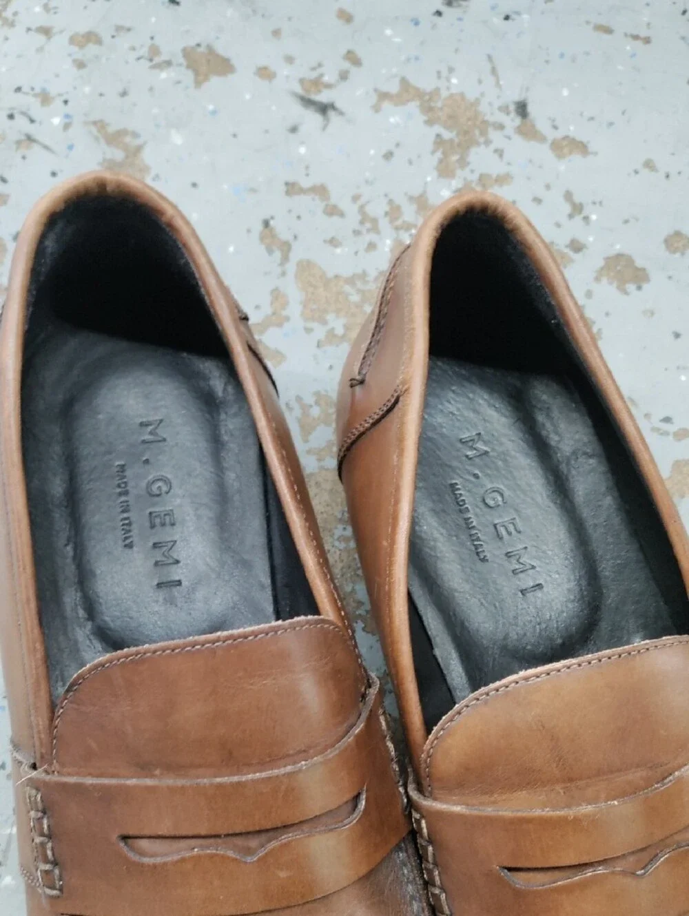 M. Gemi Brown Leather Penny Loafers